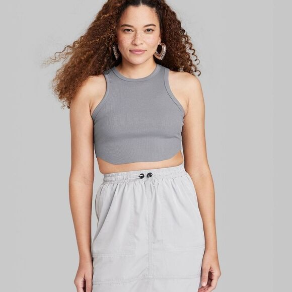 NWT Women's Value Tiny Tank Top - WildFable - BLACK 2pk - Picture 4 of 8